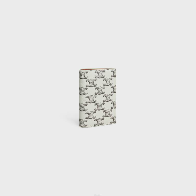 CELINE bruin/ecru verticale kaarthouder in triomphe canvas 4TLH82138