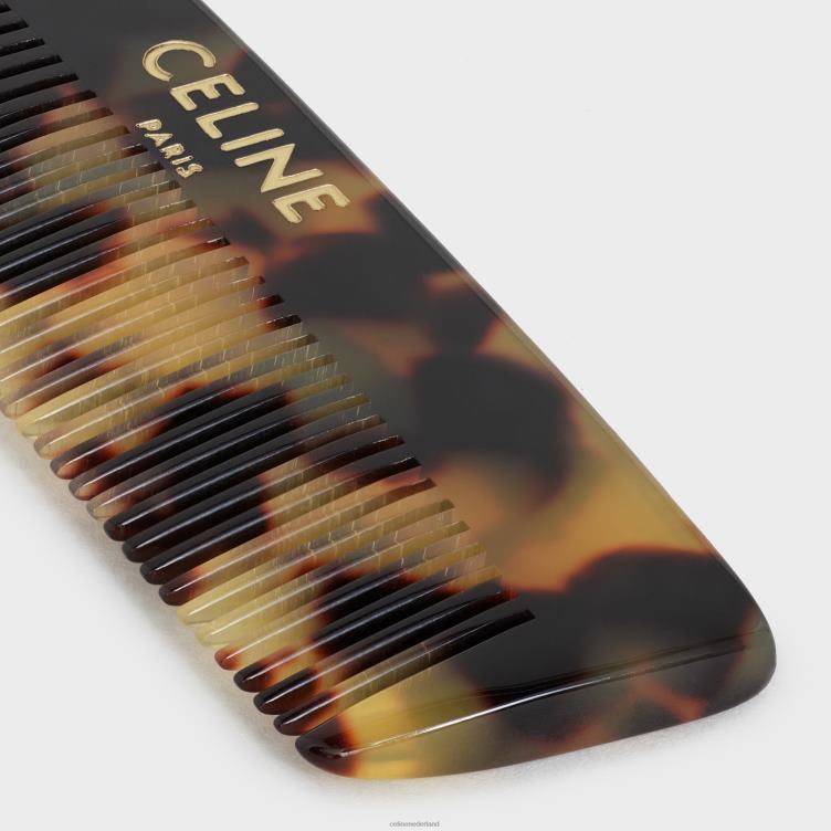 CELINE bruinen snorkam met etui van natuurlijk kalfsleer 4TLH82294