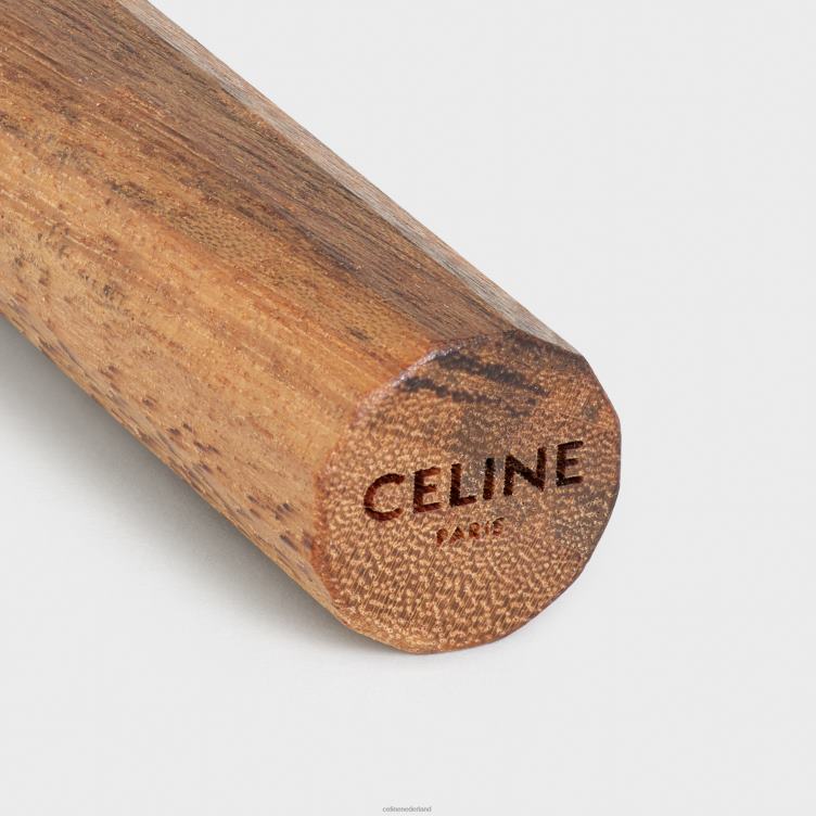 CELINE zwart Houten scheermes met etui van generfd kalfsleer 4TLH82291