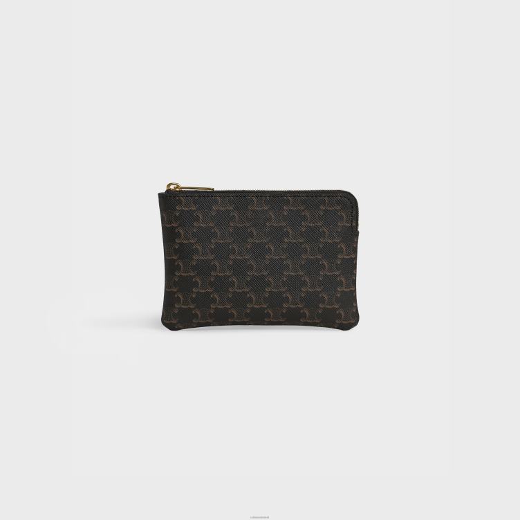 CELINE zwart Munt- en kaartenzakje van triomphe-canvas 4TLH8503