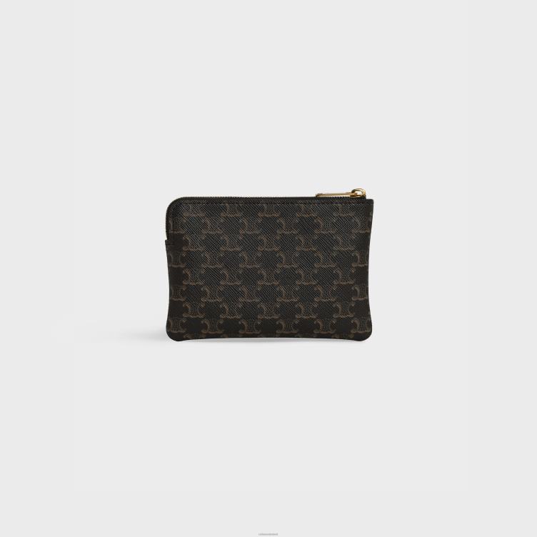 CELINE zwart Munt- en kaartenzakje van triomphe-canvas 4TLH8503