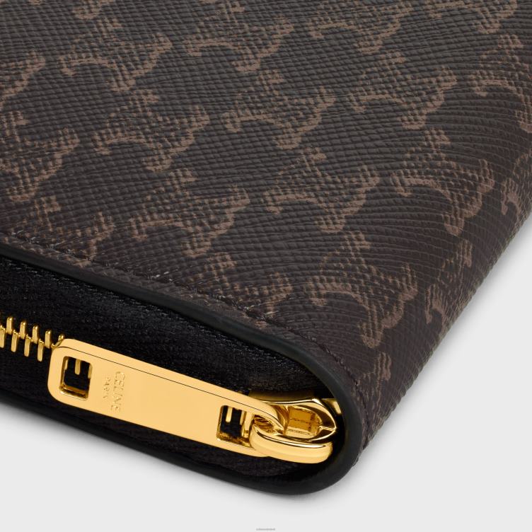 CELINE zwart grote portemonnee met ritssluiting van triomphe-canvas 4TLH8475