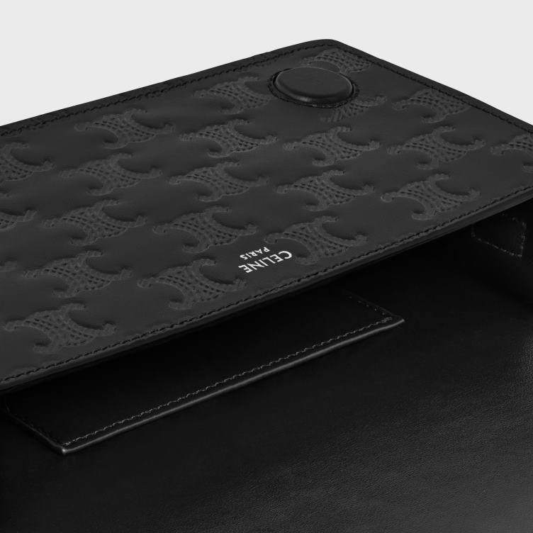 CELINE zwart horizontale mouw van kalfsleer met triomphe-reliëf 4TLH82114