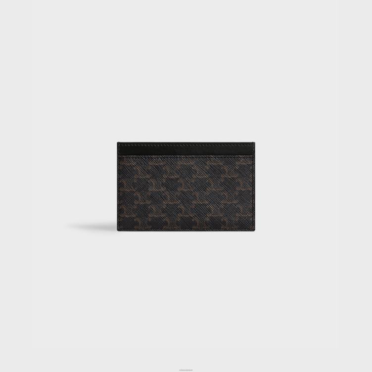 CELINE zwart kaarthouder van triomphe canvas en kalfsleer 4TLH82131