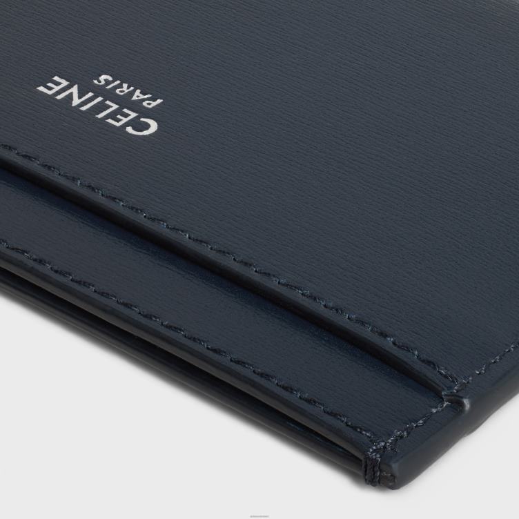 CELINE blauwe heilig kaarthouder van glanzend kalfsleer 4TLH82149