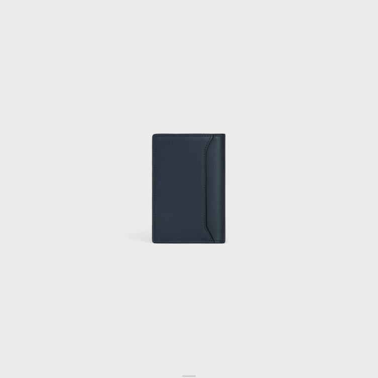 CELINE blauwe heilig verticale kaarthouder van glanzend kalfsleer 4TLH82158