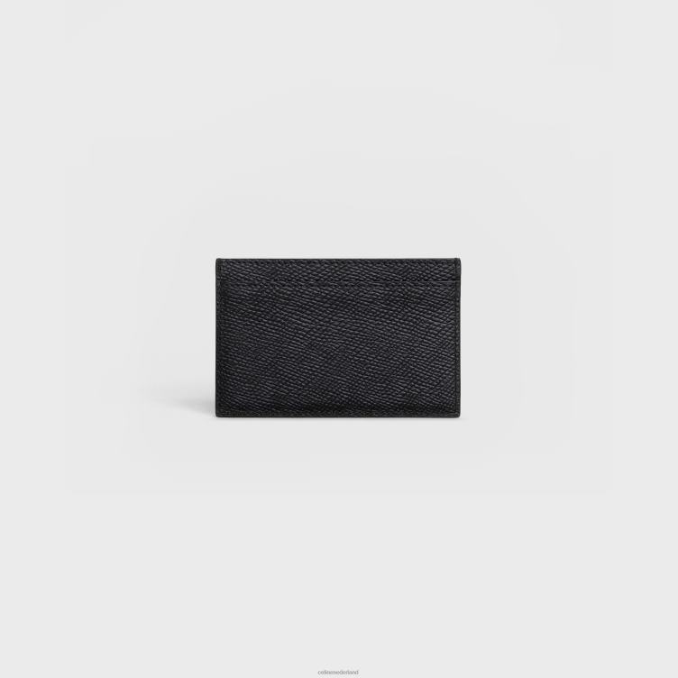 CELINE zwart kaarthouder van generfd kalfsleer 4TLH82148