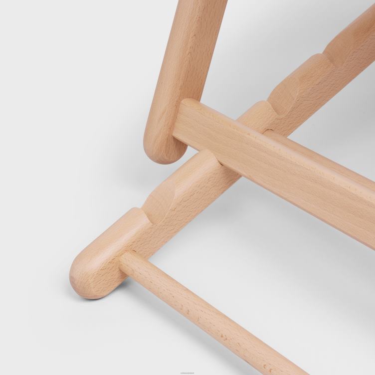 CELINE bruin/beige ligstoel in hout en textiel met jacquard 4TLH81693