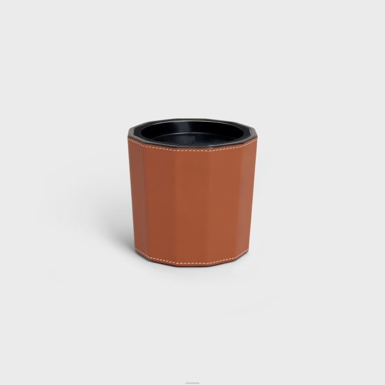 CELINE bruinen Kaarsenkoker van glad kalfsleer 4TLH81522