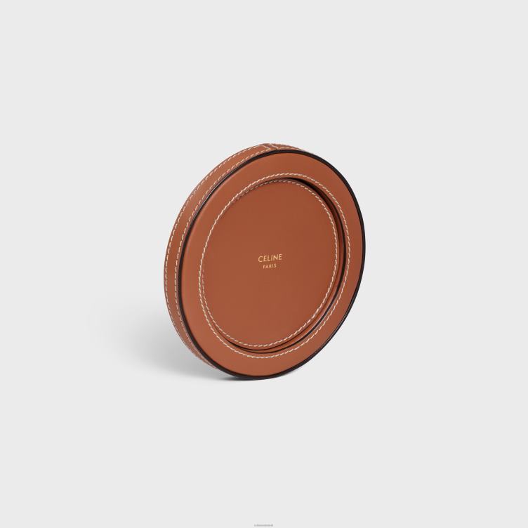 CELINE bruinen Kandelaar van glad kalfsleer 4TLH81521