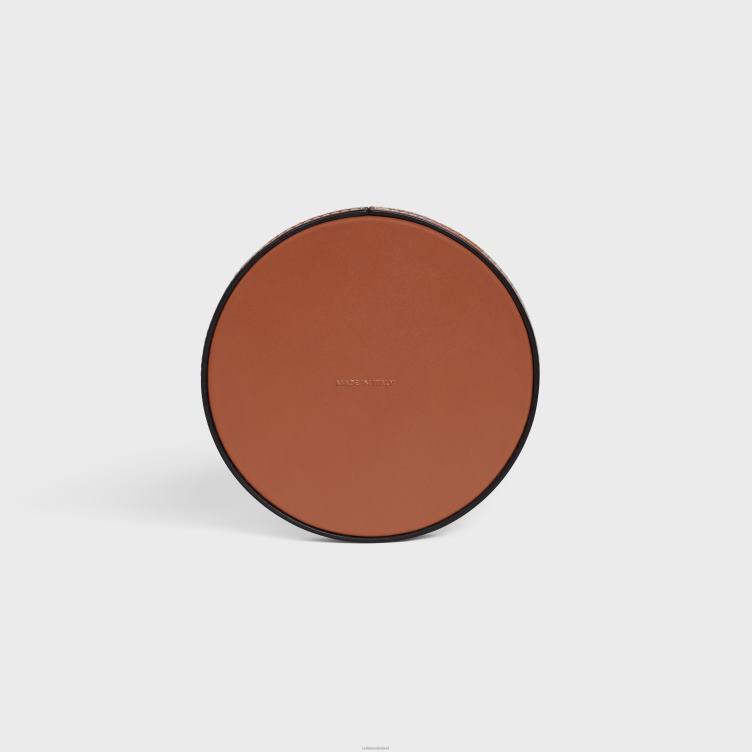 CELINE bruinen Kandelaar van glad kalfsleer 4TLH81521