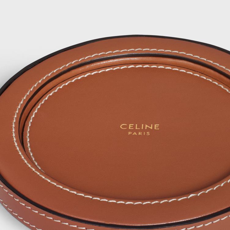 CELINE bruinen Kandelaar van glad kalfsleer 4TLH81521