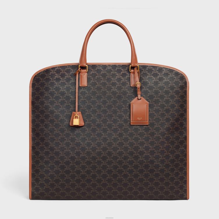 CELINE bruinen Kledingtas van triomphe canvas en kalfsleer 4TLH81630