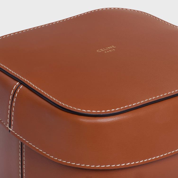 CELINE bruinen Middelgrote box van glanzend kalfsleer 4TLH81533