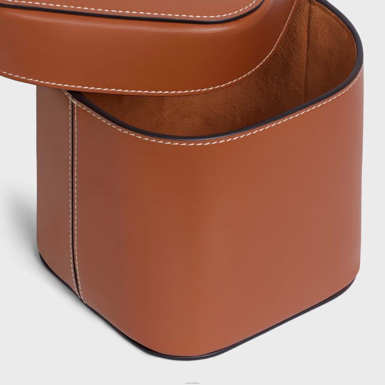 CELINE bruinen Middelgrote box van glanzend kalfsleer 4TLH81533