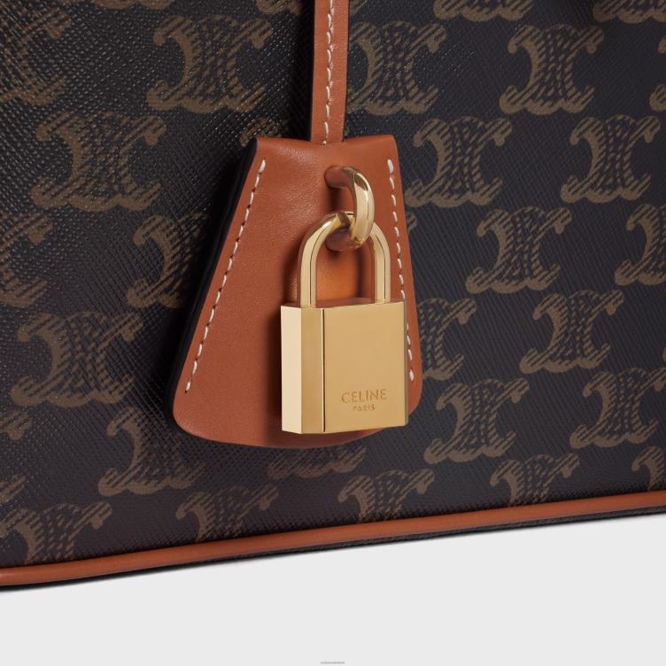 CELINE bruinen Reisetui van triomphe canvas en kalfsleer 4TLH81582