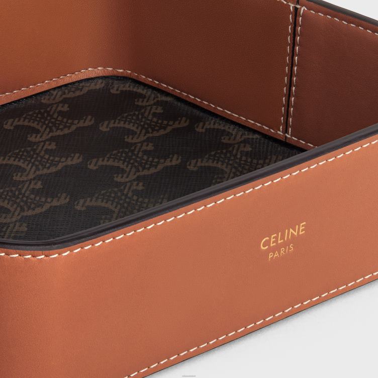 CELINE bruinen Snuisterijkom van triomphe canvas en kalfsleer 4TLH81535