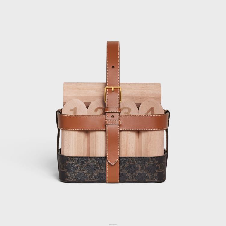 CELINE bruinen afwerking kielen in triomphe canvas en kalfsleer 4TLH81686