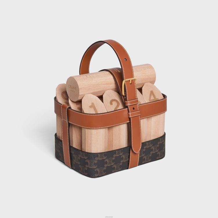 CELINE bruinen afwerking kielen in triomphe canvas en kalfsleer 4TLH81686