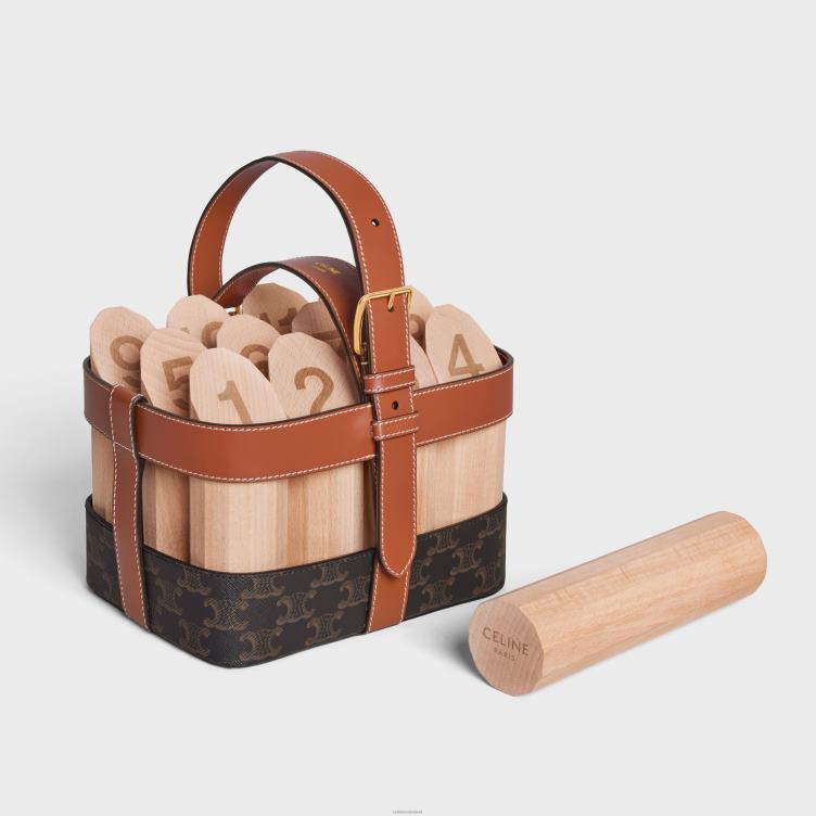 CELINE bruinen afwerking kielen in triomphe canvas en kalfsleer 4TLH81686