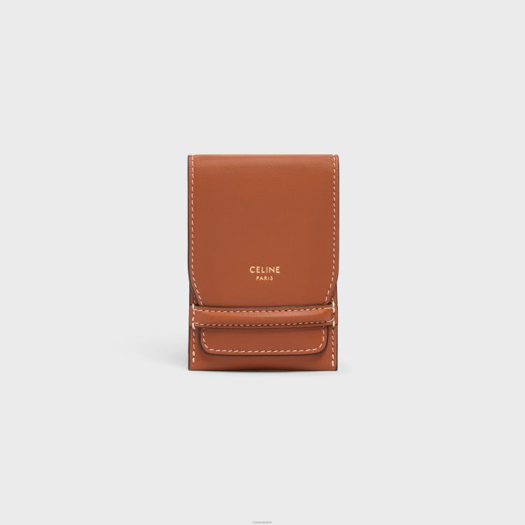 CELINE bruinen bagagelabel van lamsleer 4TLH81634