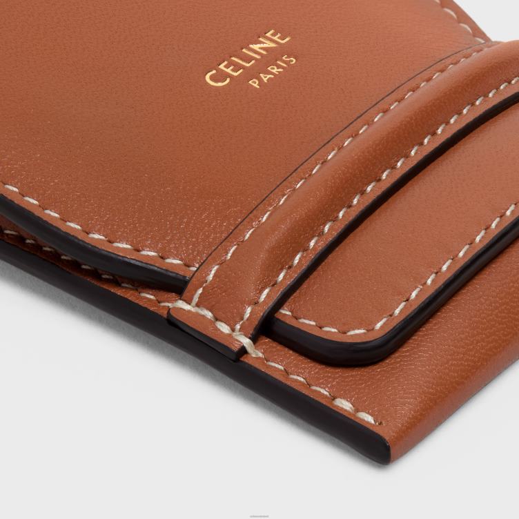 CELINE bruinen bagagelabel van lamsleer 4TLH81634