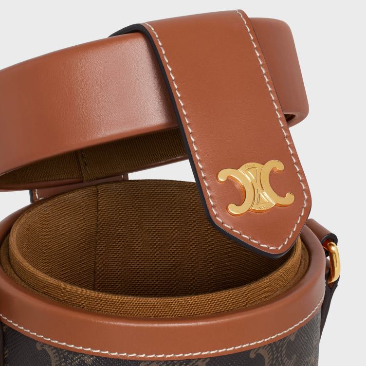 CELINE bruinen champagnekoffer van triomphe canvas en kalfsleer 4TLH81658