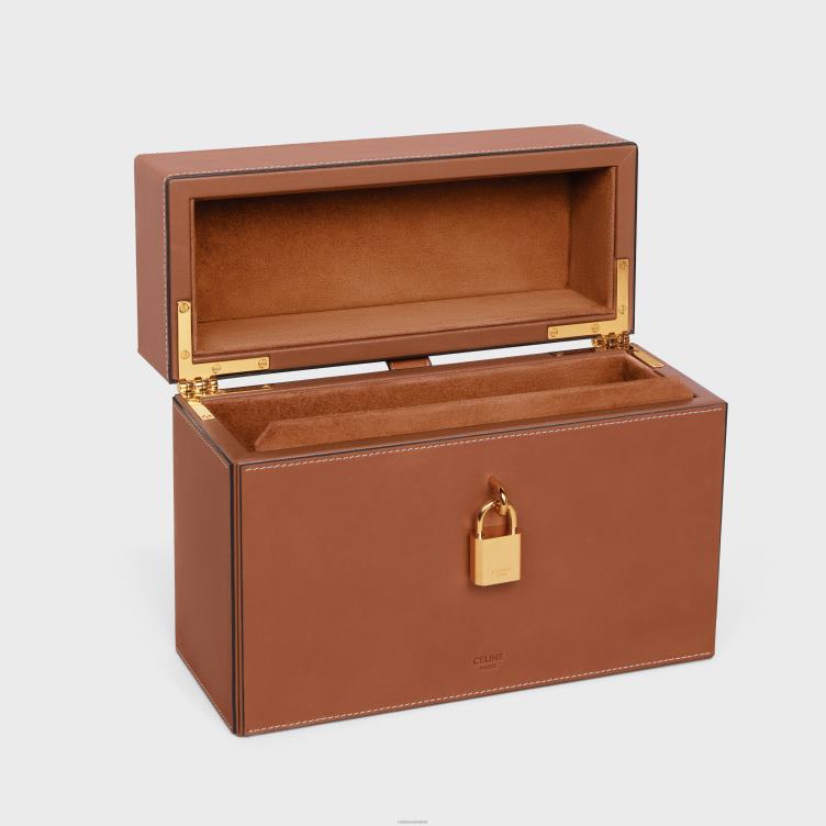 CELINE bruinen doos 3 parfums 6,8 fl.oz in natuurlijk kalfsleer 4TLH81471