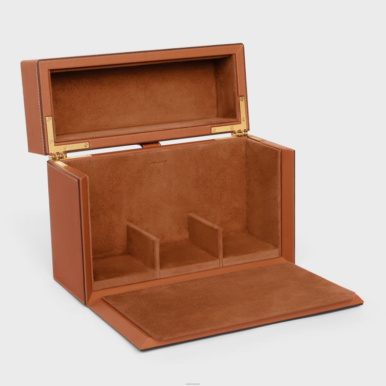 CELINE bruinen doos 3 parfums 6,8 fl.oz in natuurlijk kalfsleer 4TLH81471