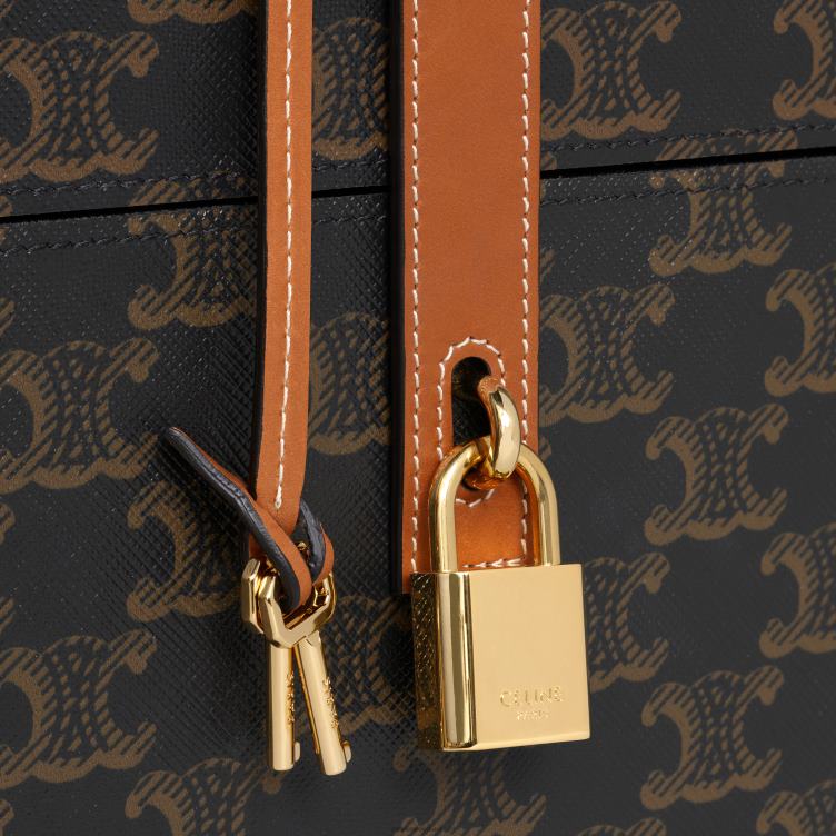 CELINE bruinen doos 5 parfums 3,4 fl.oz in triomphe canvas en natuurlijk kalfsleer 4TLH81469