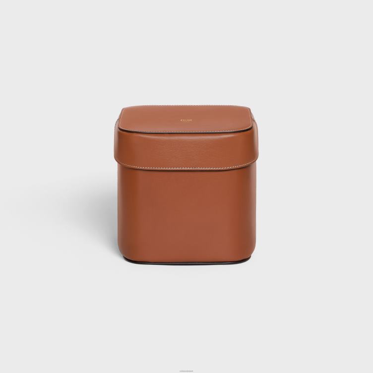 CELINE bruinen grote doos van glanzend kalfsleer 4TLH81532