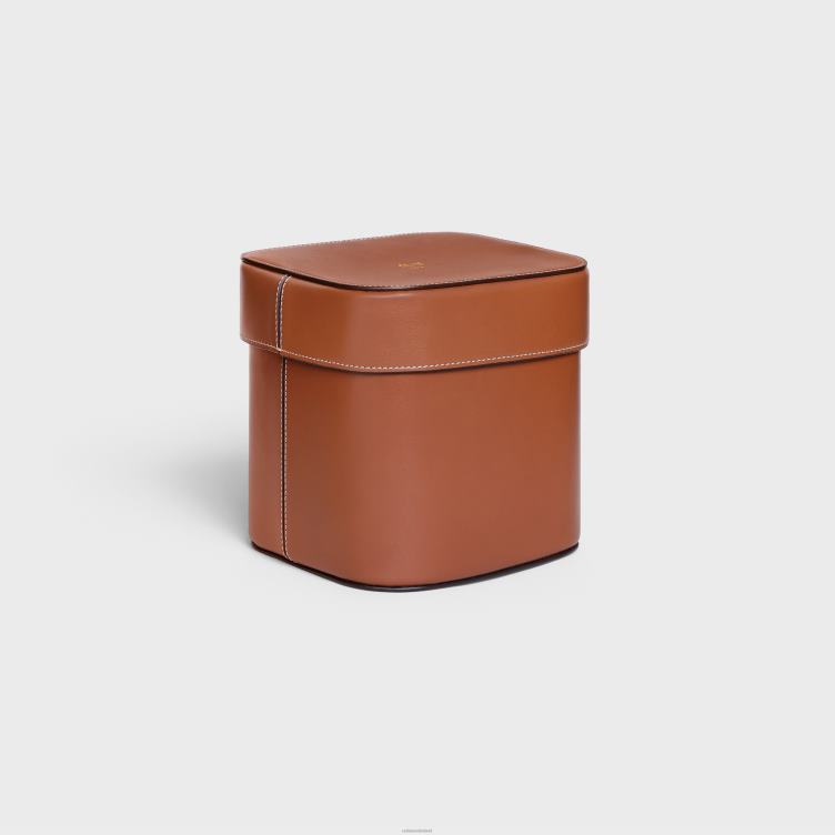 CELINE bruinen grote doos van glanzend kalfsleer 4TLH81532