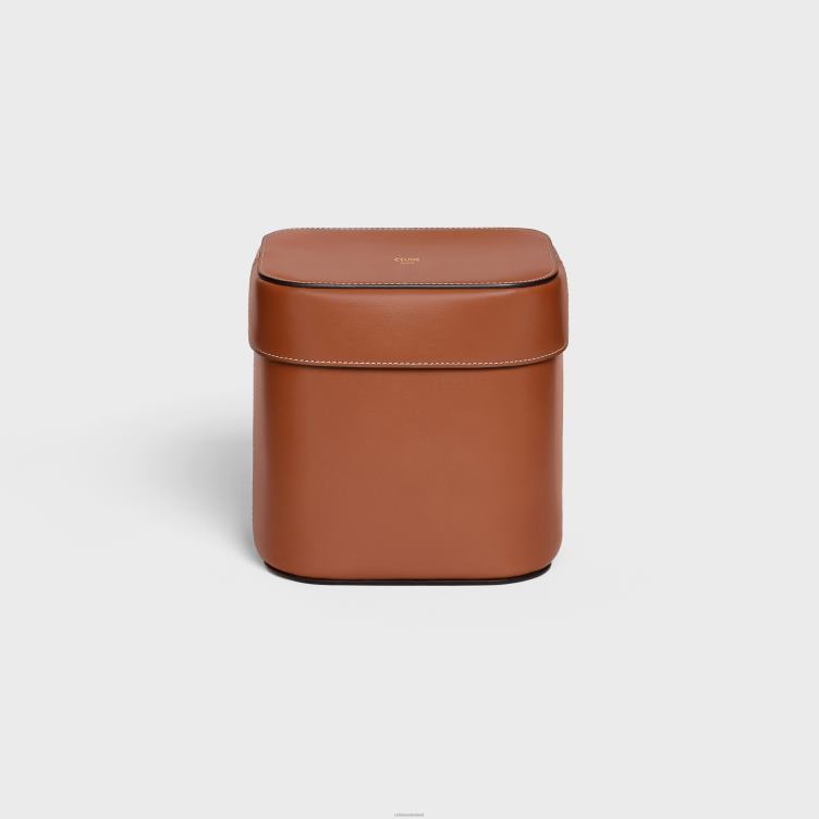 CELINE bruinen grote doos van glanzend kalfsleer 4TLH81532