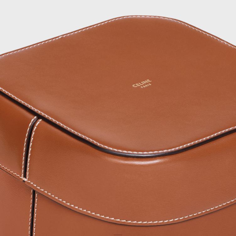 CELINE bruinen grote doos van glanzend kalfsleer 4TLH81532