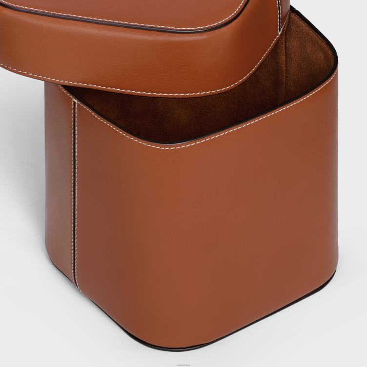 CELINE bruinen grote doos van glanzend kalfsleer 4TLH81532