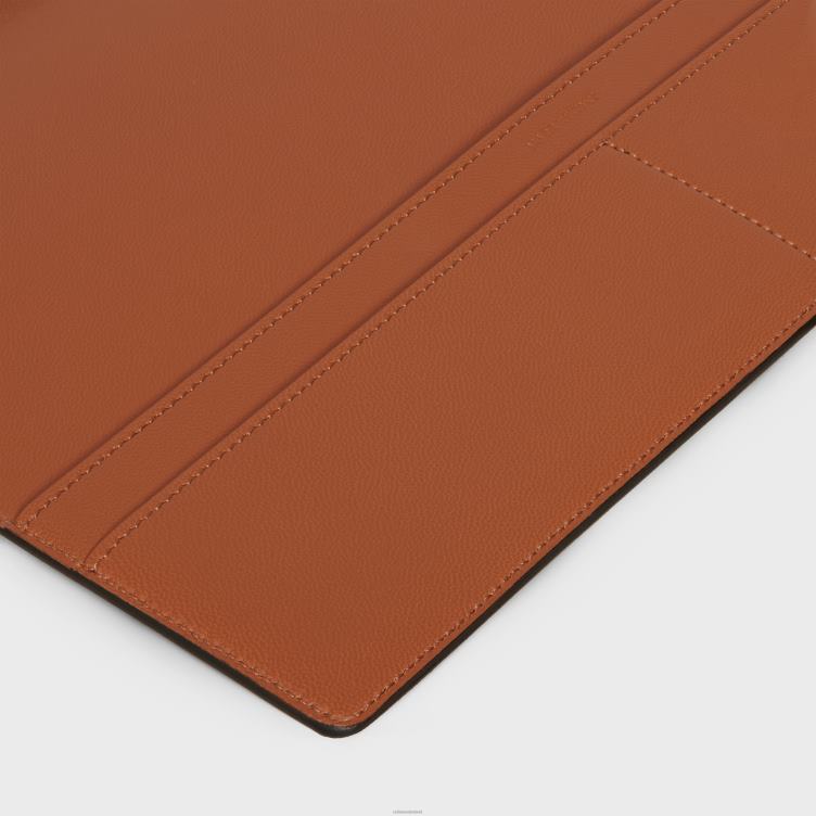 CELINE bruinen grote notitieboekomslag van triomphe canvas en kalfsleer 4TLH81640