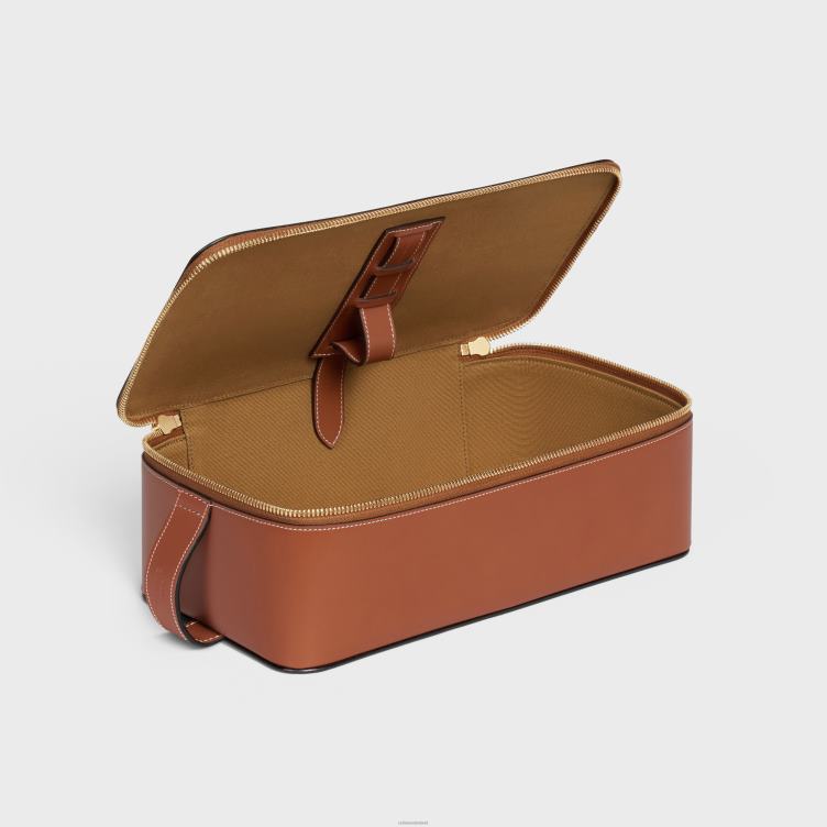 CELINE bruinen grote toilettas van glanzend kalfsleer 4TLH81587