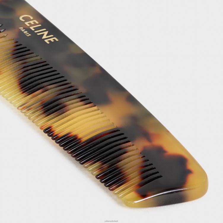 CELINE bruinen haarkam van natuurlijk kalfsleer 4TLH81618