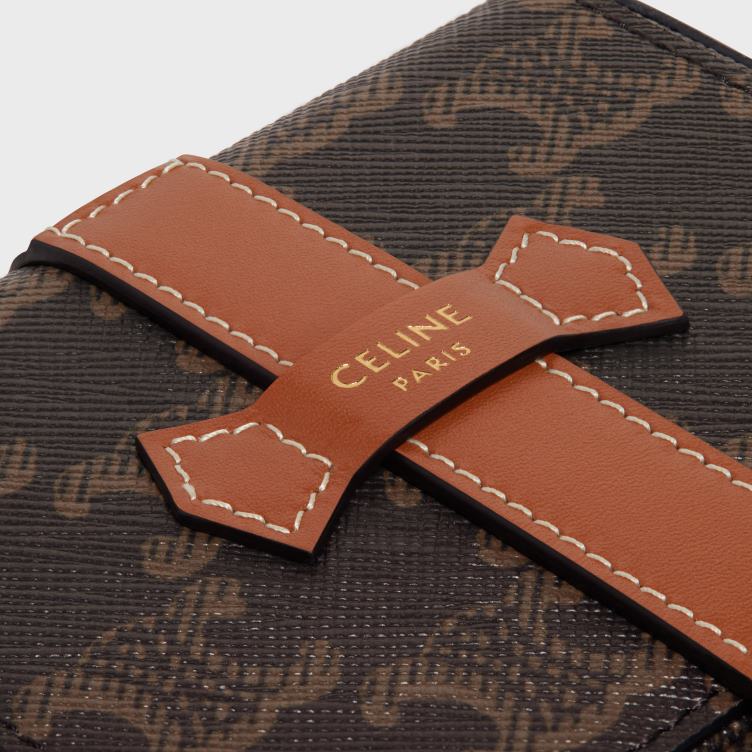 CELINE bruinen juwelendoosje van triomphe canvas en kalfsleer 4TLH81562
