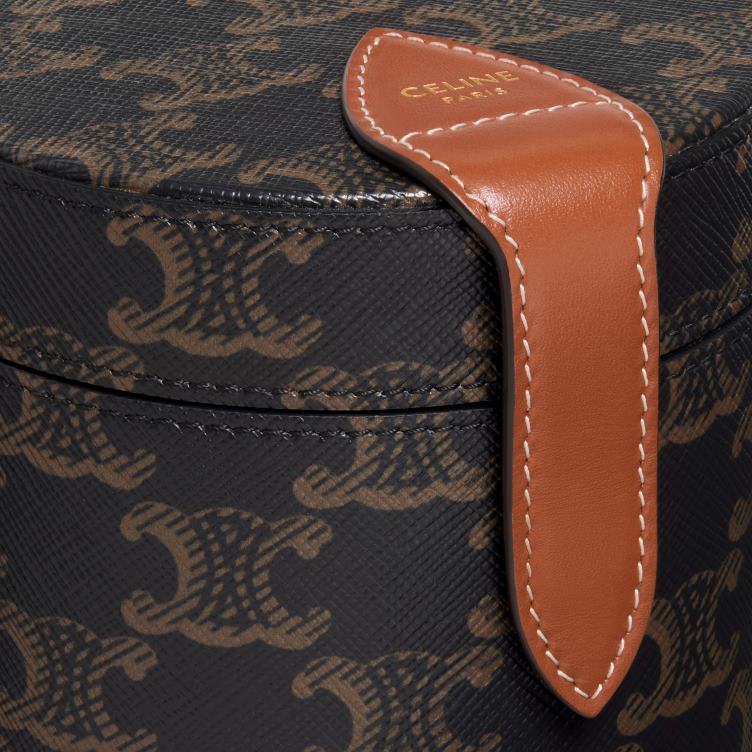 CELINE bruinen kandelaar van triomphe canvas en kalfsleer 4TLH81524