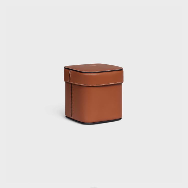 CELINE bruinen klein doosje van glanzend kalfsleer 4TLH81534