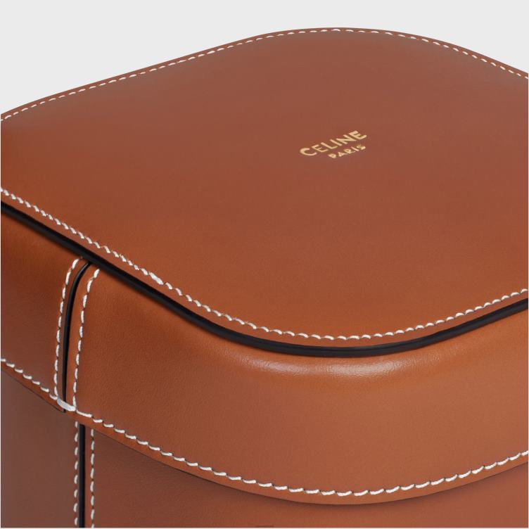 CELINE bruinen klein doosje van glanzend kalfsleer 4TLH81534