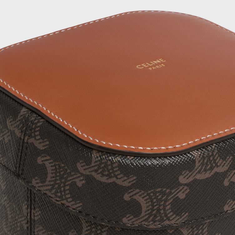 CELINE bruinen klein doosje van triomphe canvas en kalfsleer 4TLH81538