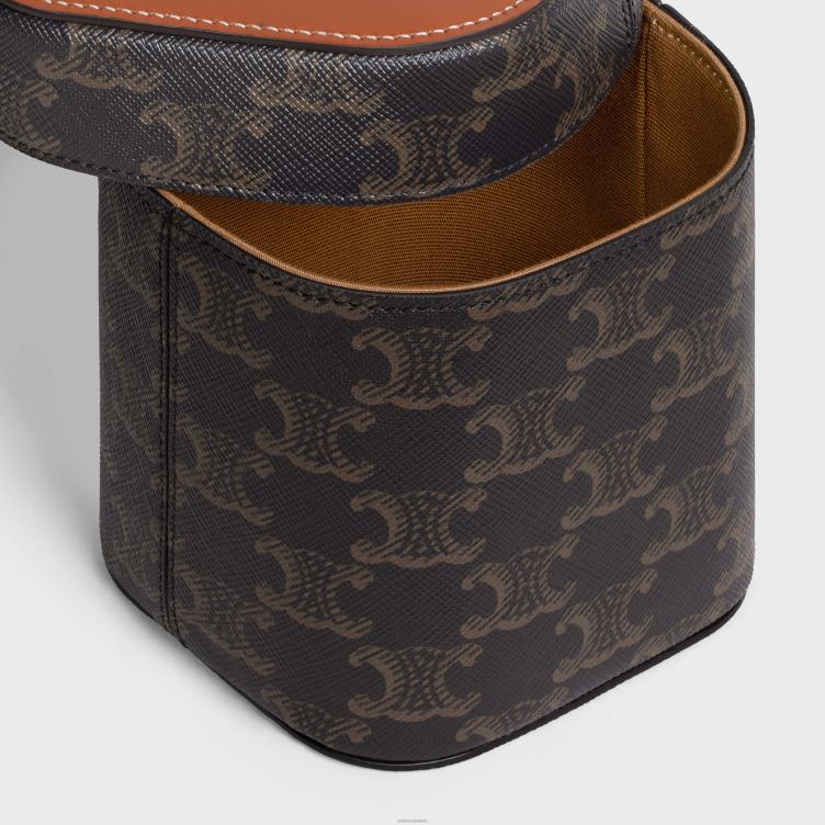 CELINE bruinen klein doosje van triomphe canvas en kalfsleer 4TLH81538