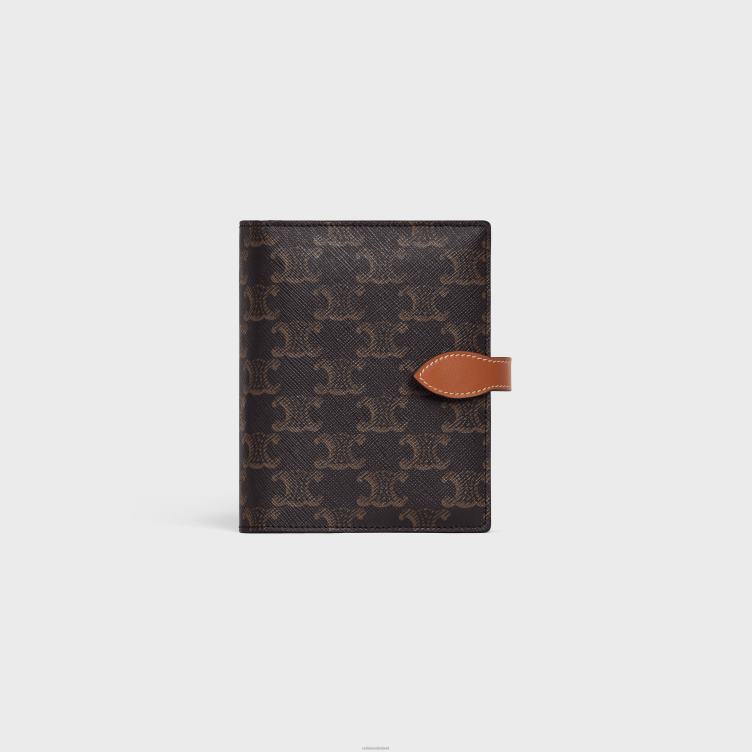 CELINE bruinen reisset van triomphe canvas en kalfsleer 4TLH81626