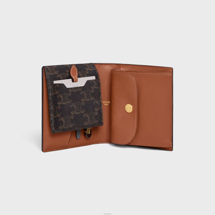 CELINE bruinen reisset van triomphe canvas en kalfsleer 4TLH81626