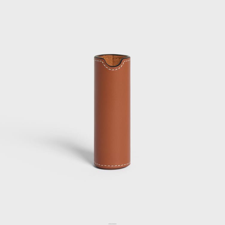 CELINE bruinen reisspuitkoker van glad kalfsleer 4TLH81453