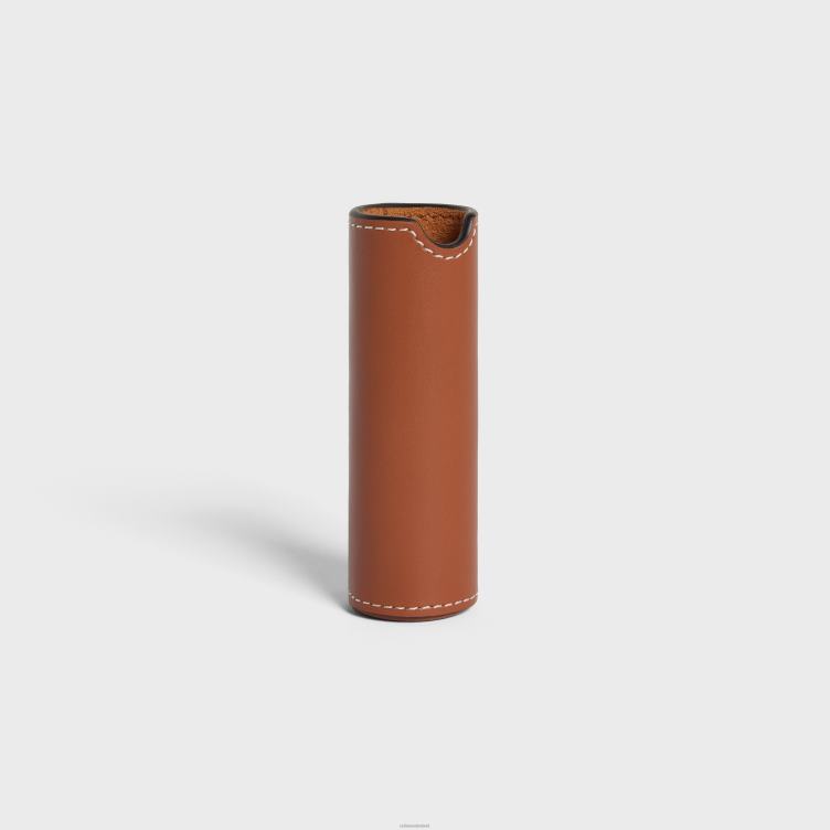 CELINE bruinen reisspuitkoker van glad kalfsleer 4TLH81453