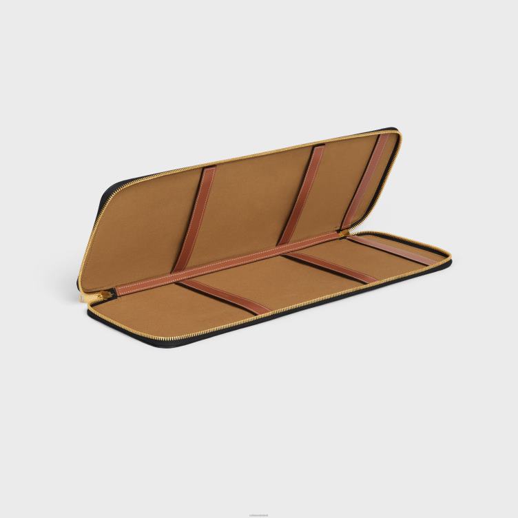 CELINE bruinen stropdasdoosje van triomphe canvas en kalfsleer 4TLH81633