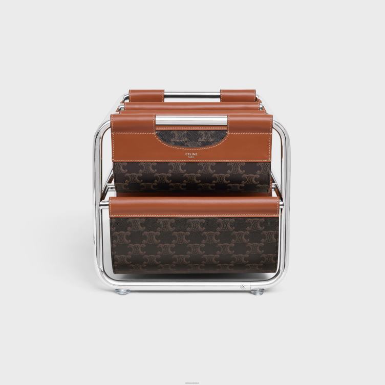 CELINE bruinen wijnrek in triomphe canvas en staal 4TLH81659